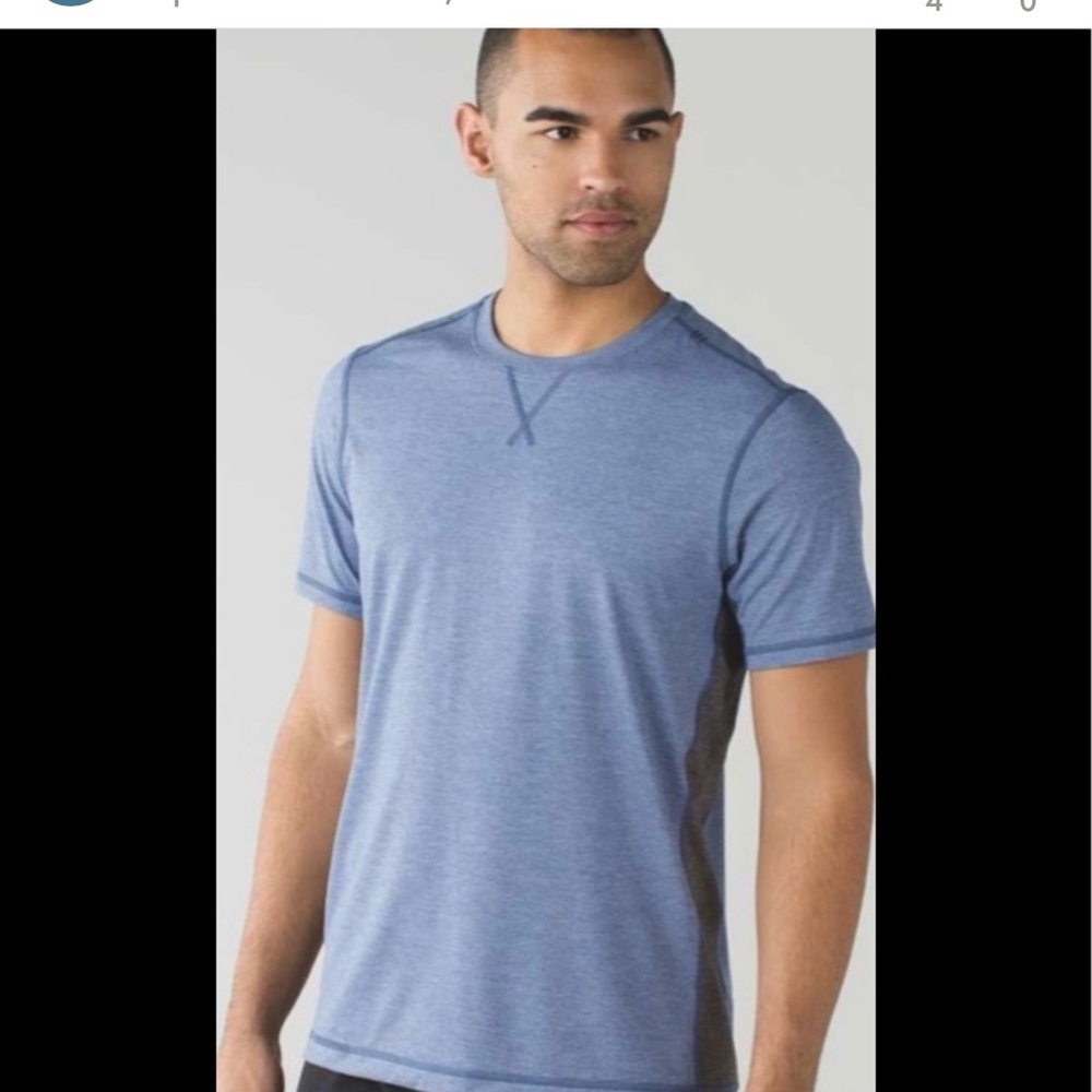 Lululemon T.H.E. Crew Short Sleeve Blue Heather Tee
